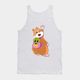 Hamster as Student with Backpack Tank Top